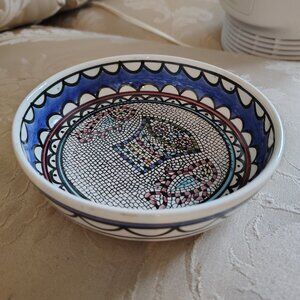 Tabgha Miracle of Loaves and Fishes Floral Serving Bowl 28 cm